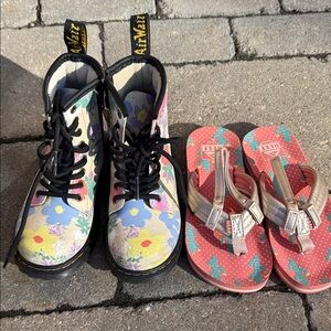 Dr. Martens Kids Boots - Floral Multicolor / Gold Reef Sandals
